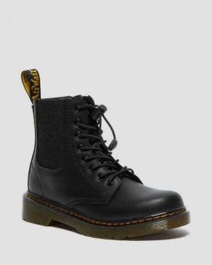 Dr Martens Junior 1460 Harper Leather Boots Boots Black | 31680NSHQ