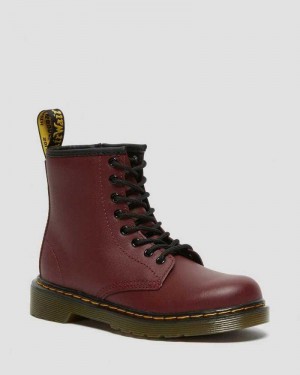 Dr Martens Junior 1460 Softy T Leather Lace Up Boots Boots Pink Red | 32019BLKM