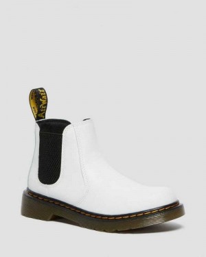 Dr Martens Junior 2976 Leather Chelsea Boots Boots White | 40132WZXU