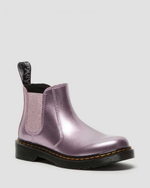 Dr Martens Junior 2976 Metallic Chelsea Boots Boots Pink | 53860QXRY