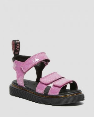 Dr Martens Junior Klaire Glitter Sandals Sandals Pink | 53489JXCW