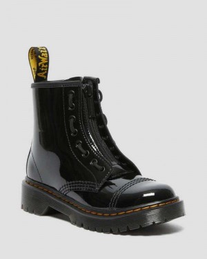 Dr Martens Junior Sinclair Bex Patent Leather Boots Boots Black | 03562HQCY