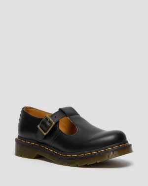 Dr Martens Polley Smooth Leather Mary Janes Originals Shoes Black | 09654FPTO