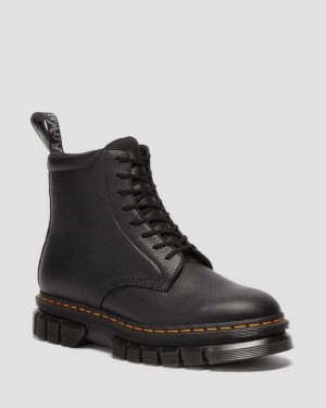 Dr Martens Rikard Lunar Leather Platform Boots Platform Boots Black | 13827FAKL