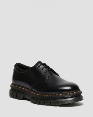 Dr Martens Rikard Polished Smooth Leather Platform Shoes Oxfords Shoes Black | 06798RDMV