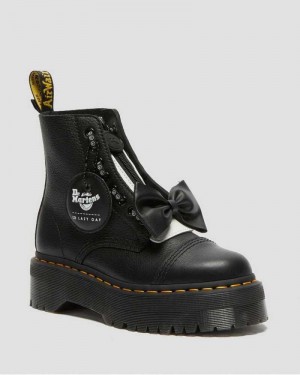 Dr Martens Sinclair Lazy Oaf Leather Platform Boots Ankle Boots Black | 94507BNZR