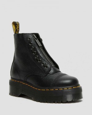 Dr Martens Sinclair Milled Nappa Leather Platform Boots Ankle Boots Black | 25164ICYG