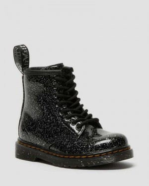 Dr Martens Toddler 1460 Glitter Lace Up Boots Boots Black | 86702ILQT