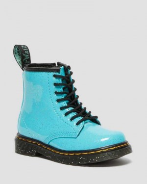 Dr Martens Toddler 1460 Glitter Lace Up Boots Boots Turquoise | 70295OMAE