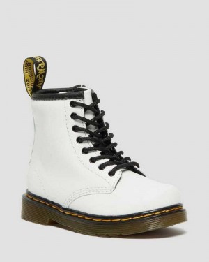 Dr Martens Toddler 1460 Leather Lace Up Boots Boots White | 86930ZOHQ