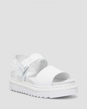 Dr Martens Voss Mono Hydro Leather Strap Sandals Gladiator Sandals White | 19786VFRG