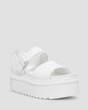 Dr Martens Voss Mono Leather Platform Strap Sandals Platform Sandals White | 98703IZUA