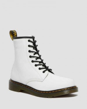 Dr Martens Youth 1460 Leather Lace Up Boots Boots White | 73246DUCF