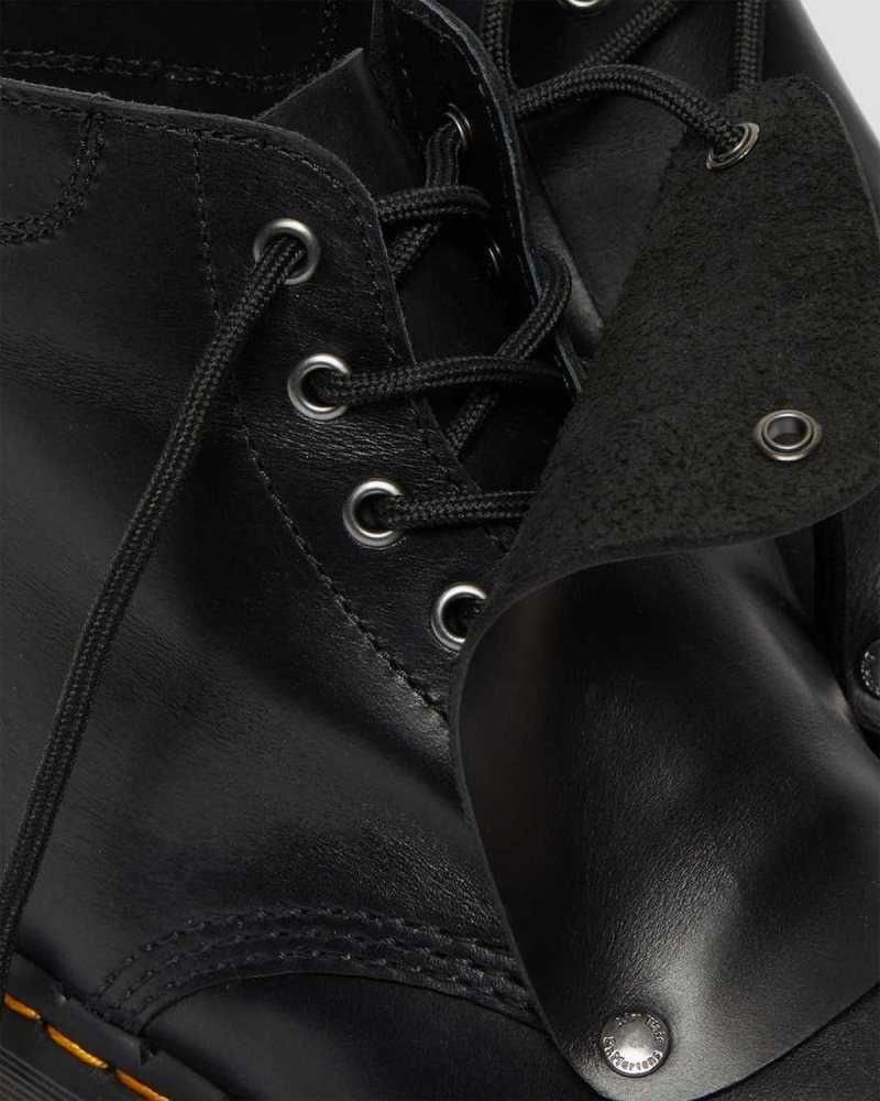 Dr Martens 101 Bex Lace Cover Leather Ankle Boots Platform Boots Black | 12965ZKJF