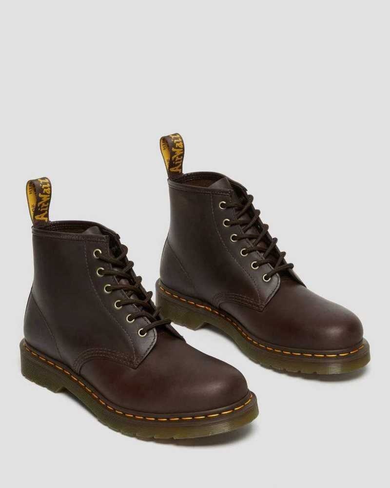 Dr Martens 101 Crazy Horse Leather Ankle Boots Ankle Boots Dark Brown | 89361BIDC