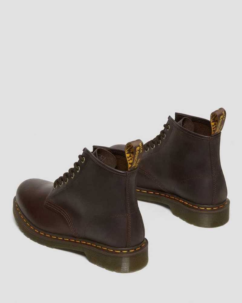 Dr Martens 101 Crazy Horse Leather Ankle Boots Ankle Boots Dark Brown | 89361BIDC