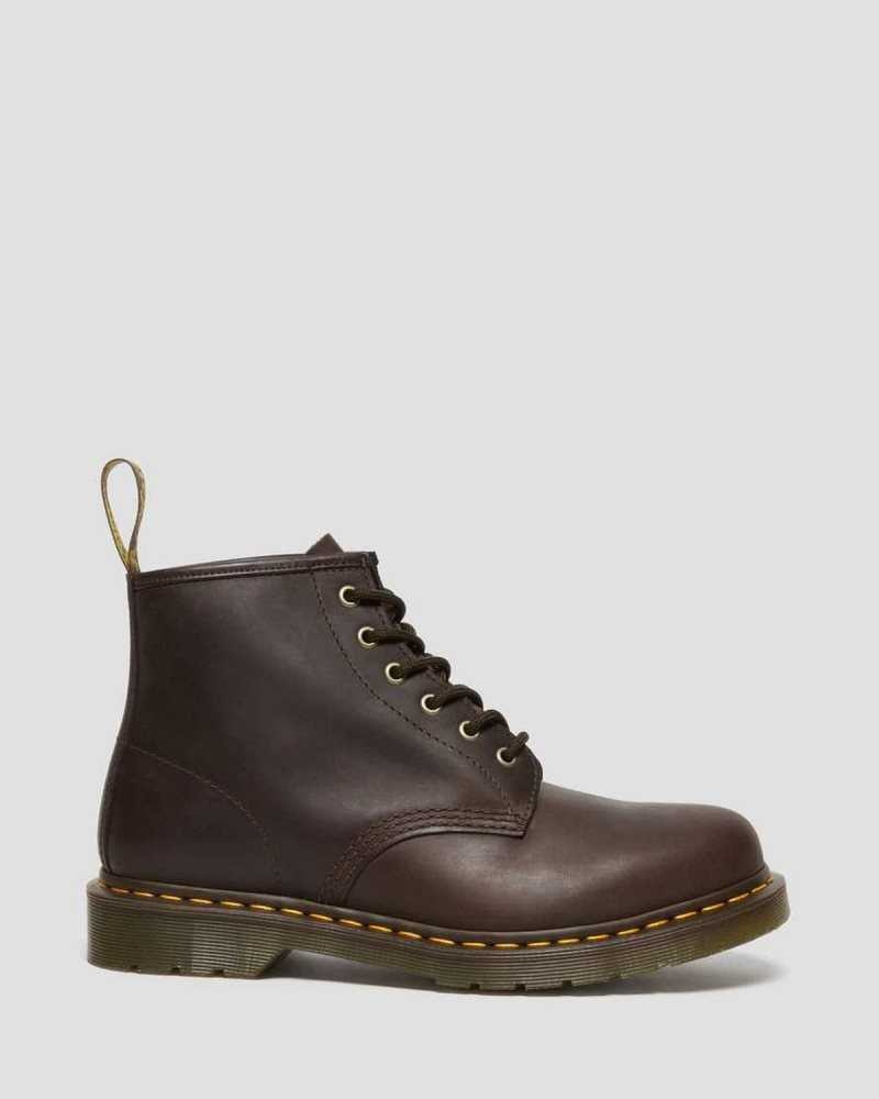 Dr Martens 101 Crazy Horse Leather Ankle Boots Ankle Boots Dark Brown | 89361BIDC