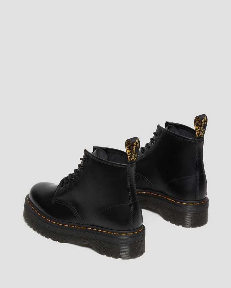 Dr Martens 101 Smooth Leather Platform Ankle Boots Originals Shoes Black | 23051XIZS