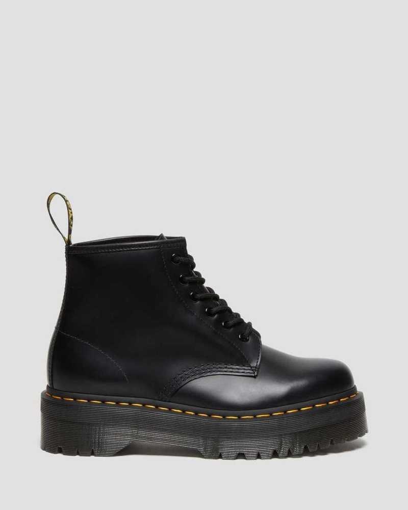 Dr Martens 101 Smooth Leather Platform Ankle Boots Originals Shoes Black | 23051XIZS