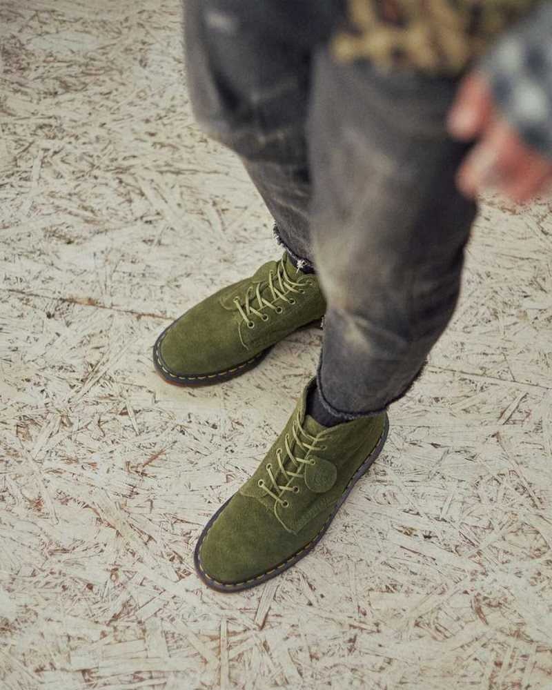 Dr Martens 101 Suede Ankle Boots Made In England Green | 64870NBEL