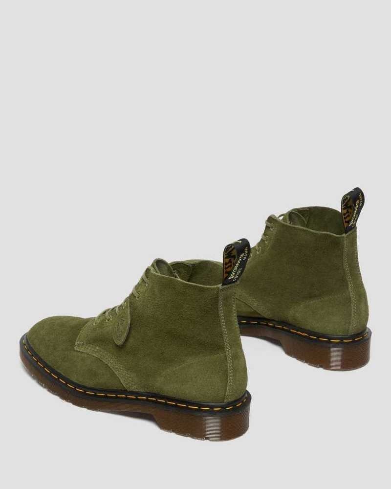 Dr Martens 101 Suede Ankle Boots Made In England Green | 64870NBEL