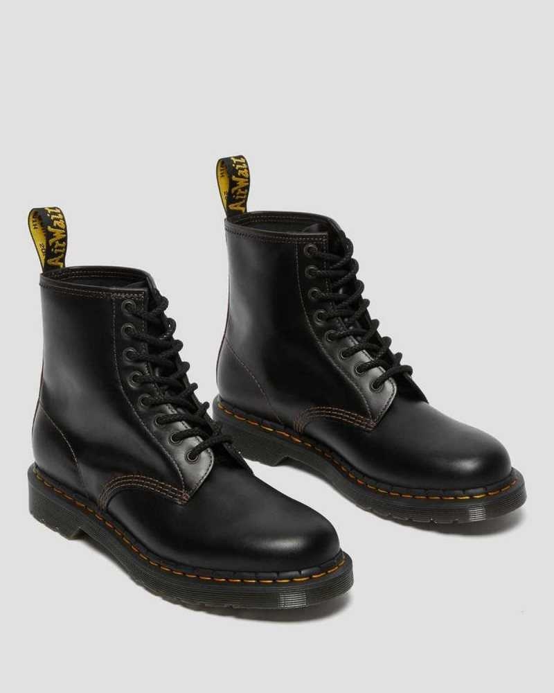 Dr Martens 1460 Abruzzo Leather Lace Up Boots Boots Black / Brown | 06438VULI