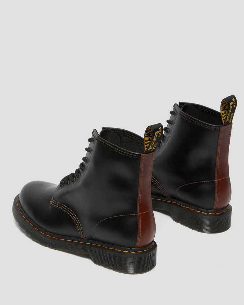 Dr Martens 1460 Abruzzo Leather Lace Up Boots Boots Black / Brown | 06438VULI