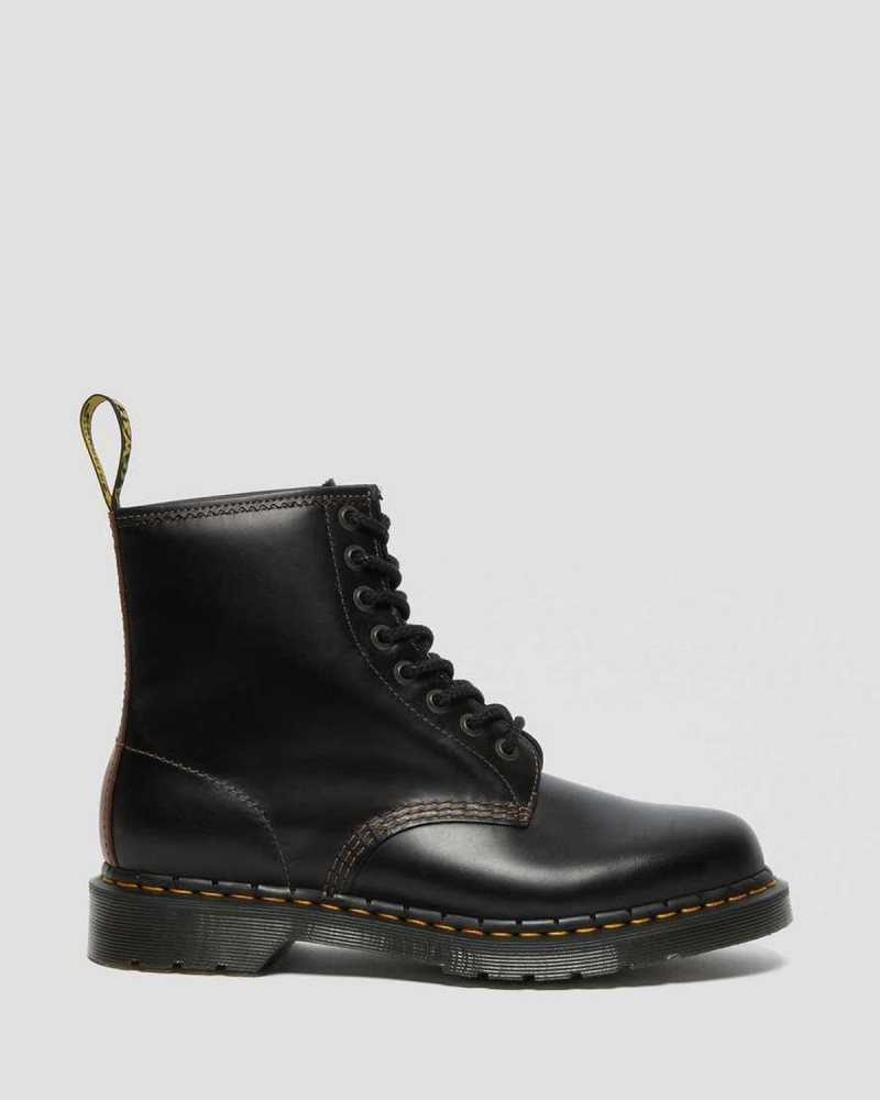 Dr Martens 1460 Abruzzo Leather Lace Up Boots Boots Black / Brown | 06438VULI