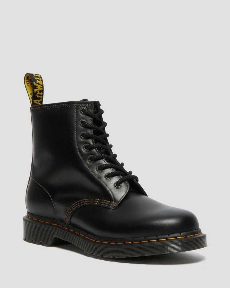 Dr Martens 1460 Abruzzo Leather Lace Up Boots Boots Black / Brown | 06438VULI