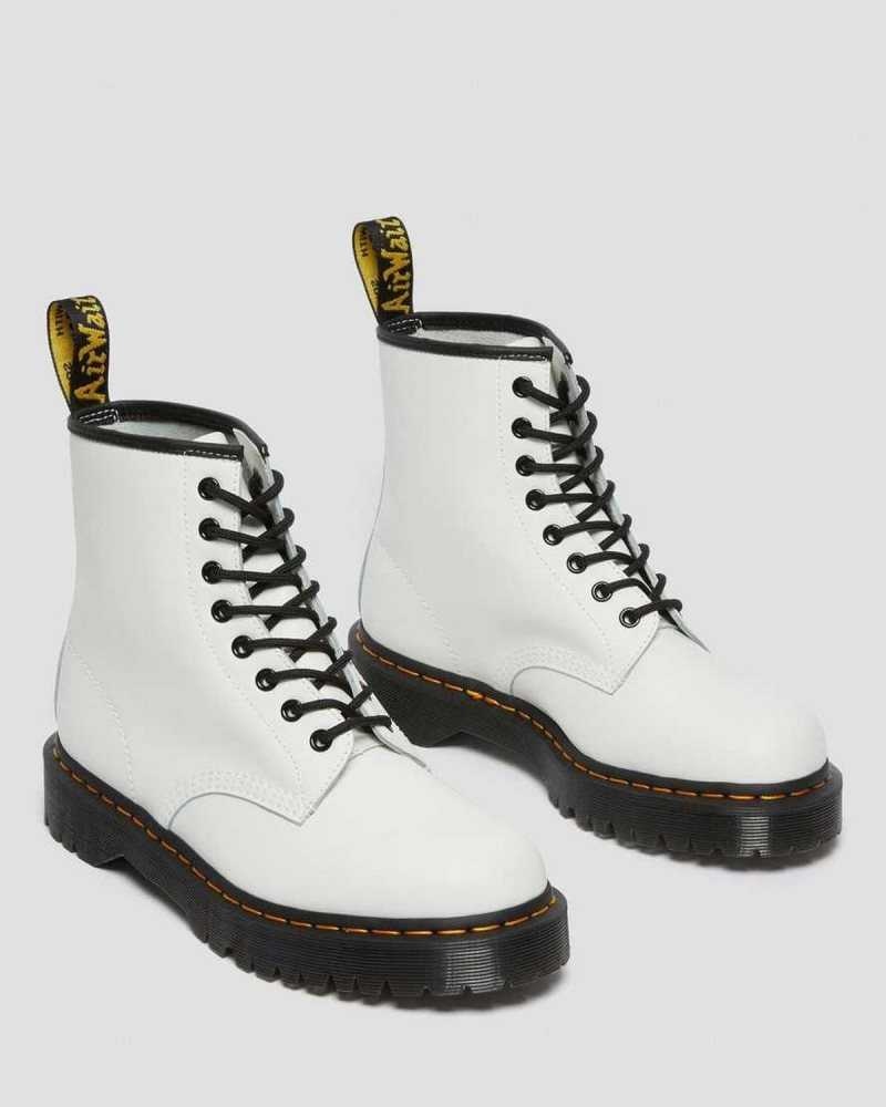 Dr Martens 1460 Bex Smooth Leather Platform Boots Boots White | 15693OANX