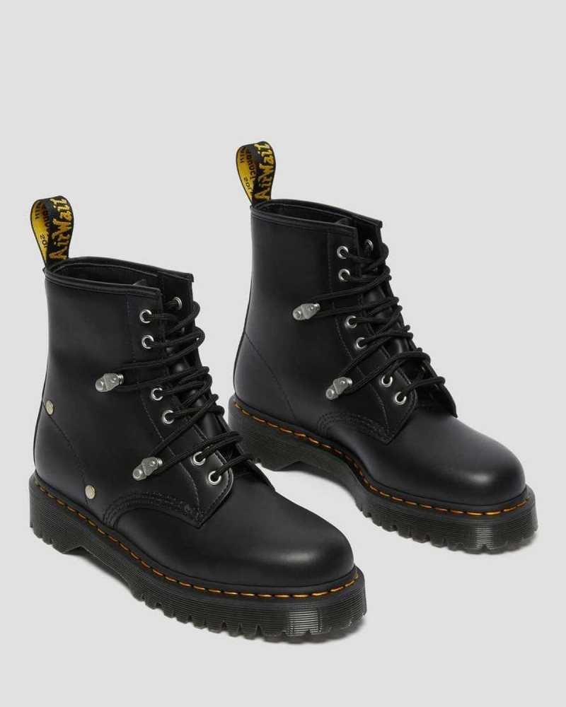 Dr Martens 1460 Bex Stud Leather Lace Up Boots Boots Black | 14876GAIZ