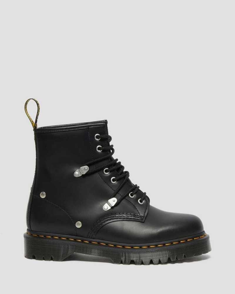 Dr Martens 1460 Bex Stud Leather Lace Up Boots Boots Black | 14876GAIZ