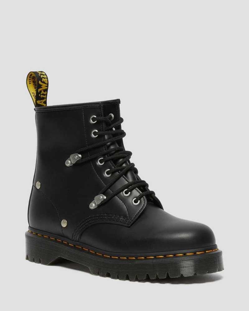 Dr Martens 1460 Bex Stud Leather Lace Up Boots Boots Black | 14876GAIZ