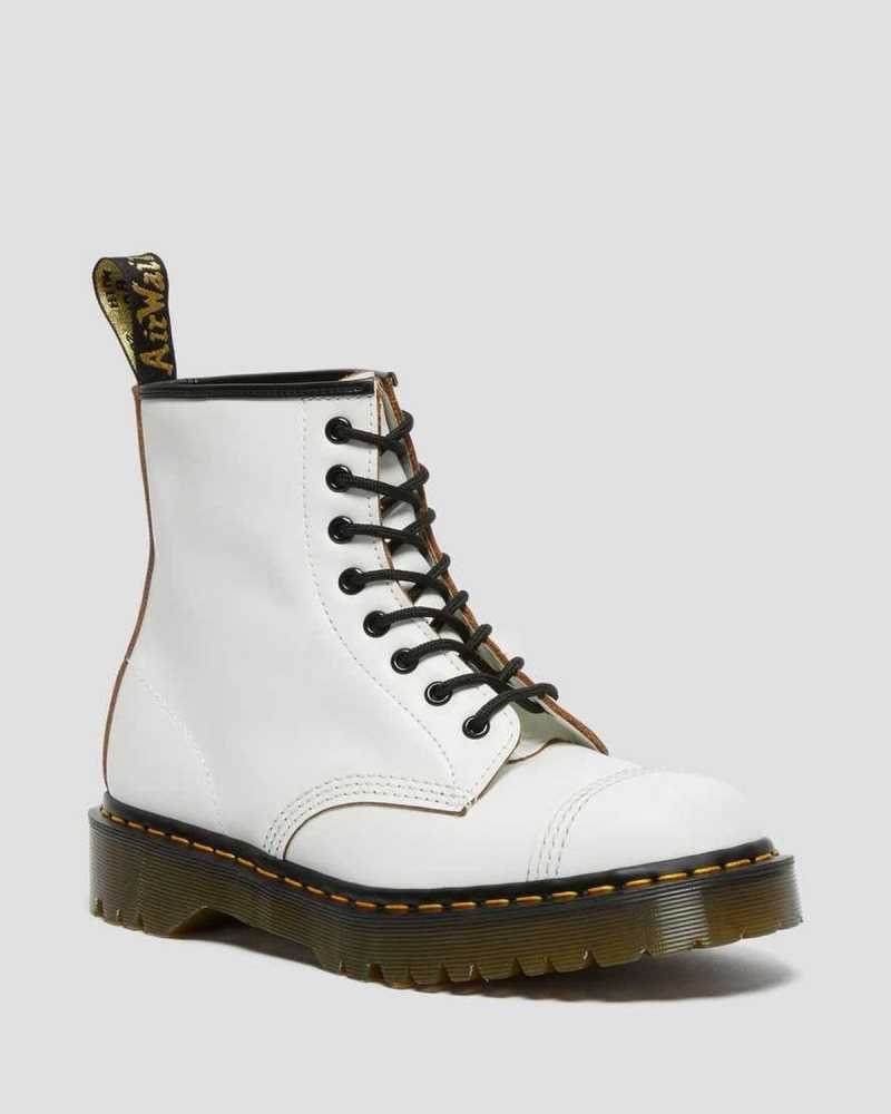 Dr Martens 1460 Bex Toe Cap Lace Up Boots Platform Boots White | 23701HMBG