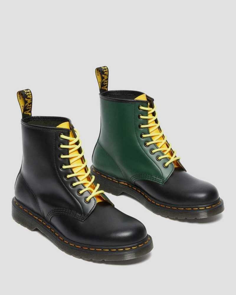 Dr Martens 1460 Contrast Smooth Leather Lace Up Boots Ankle Boots Black | 68472VPYZ