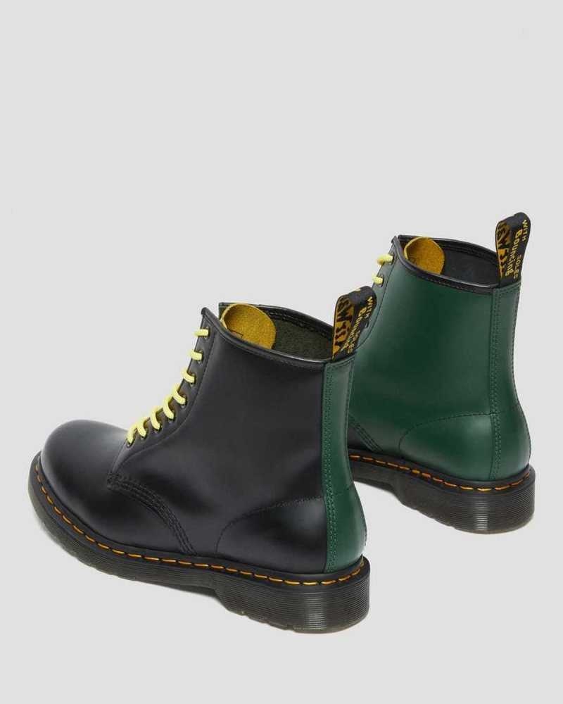 Dr Martens 1460 Contrast Smooth Leather Lace Up Boots Ankle Boots Black | 68472VPYZ