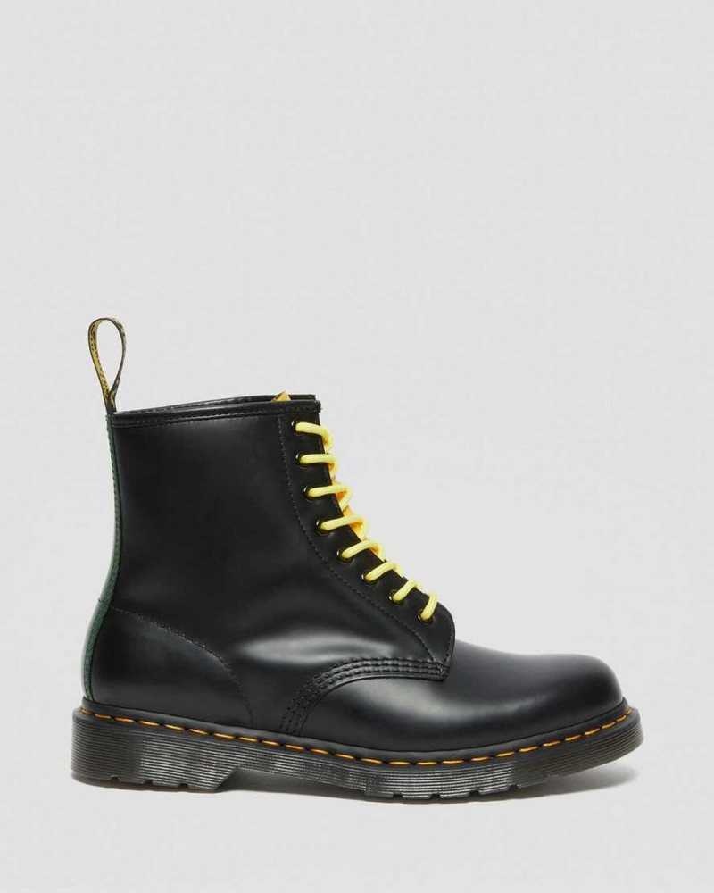 Dr Martens 1460 Contrast Smooth Leather Lace Up Boots Ankle Boots Black | 68472VPYZ