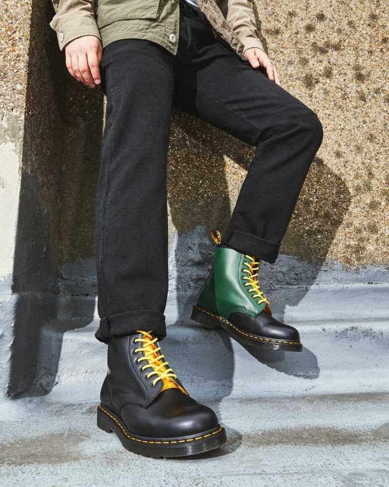 Dr Martens 1460 Contrast Smooth Leather Lace Up Boots Boots Black | 32849CMWY