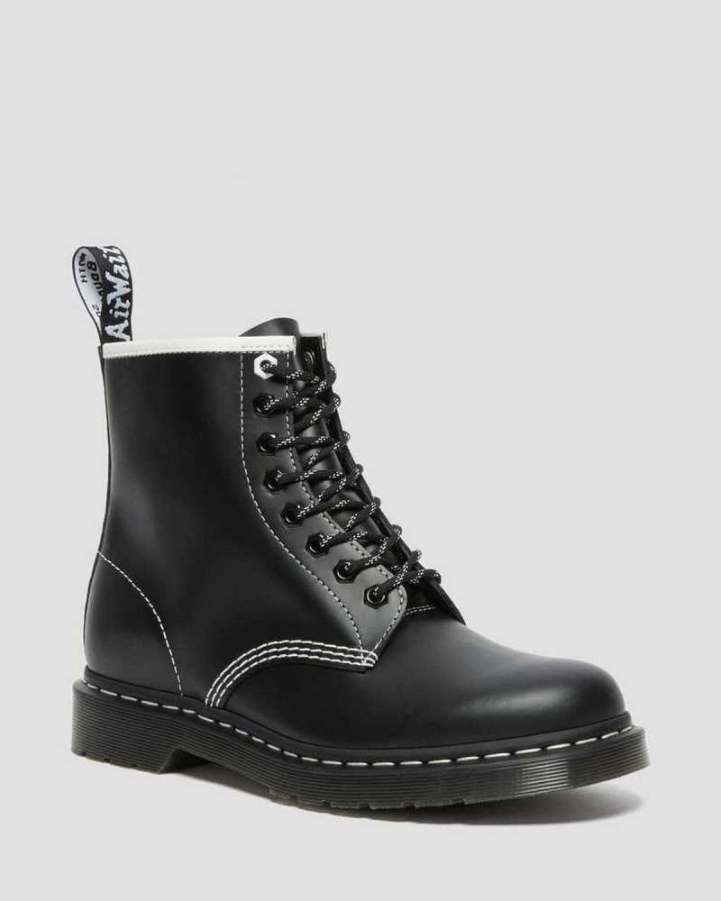 Dr Martens 1460 Contrast Stitch Leather Lace Up Boots Ankle Boots Black | 52368HWIG