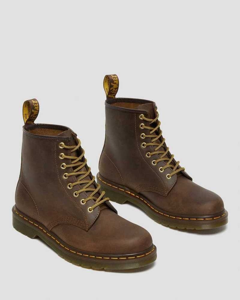 Dr Martens 1460 Crazy Horse Leather Lace Up Boots Boots Brown | 27954LURM