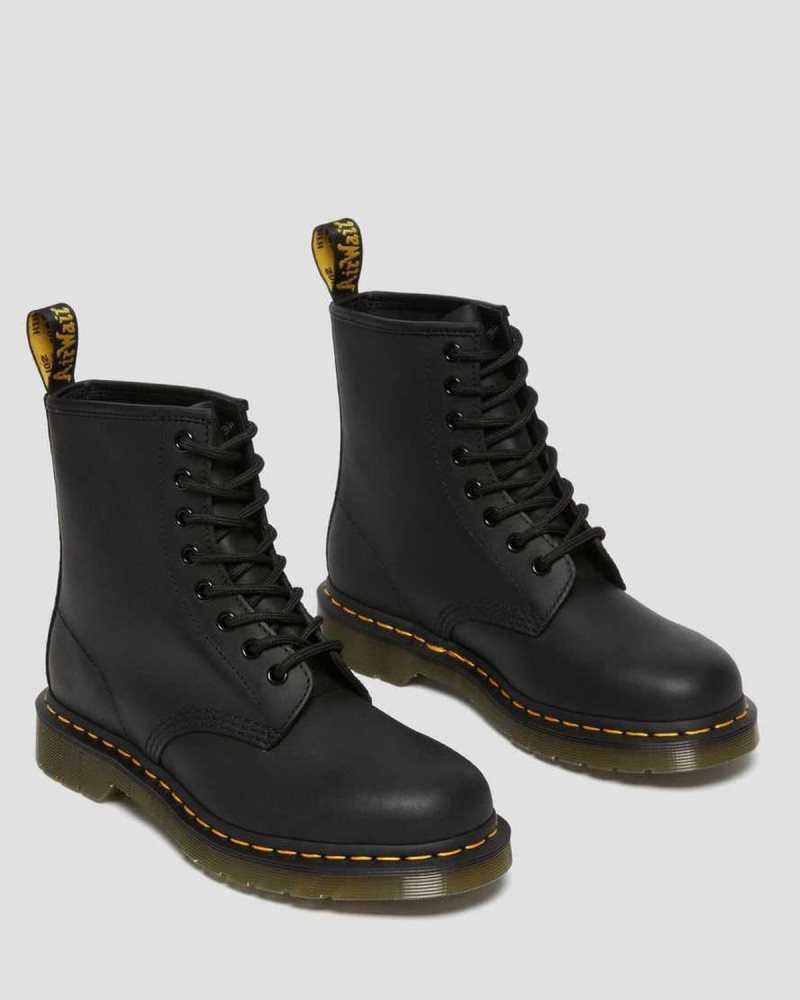 Dr Martens 1460 Greasy Leather Lace Up Boots Ankle Boots Black | 10639WLRX