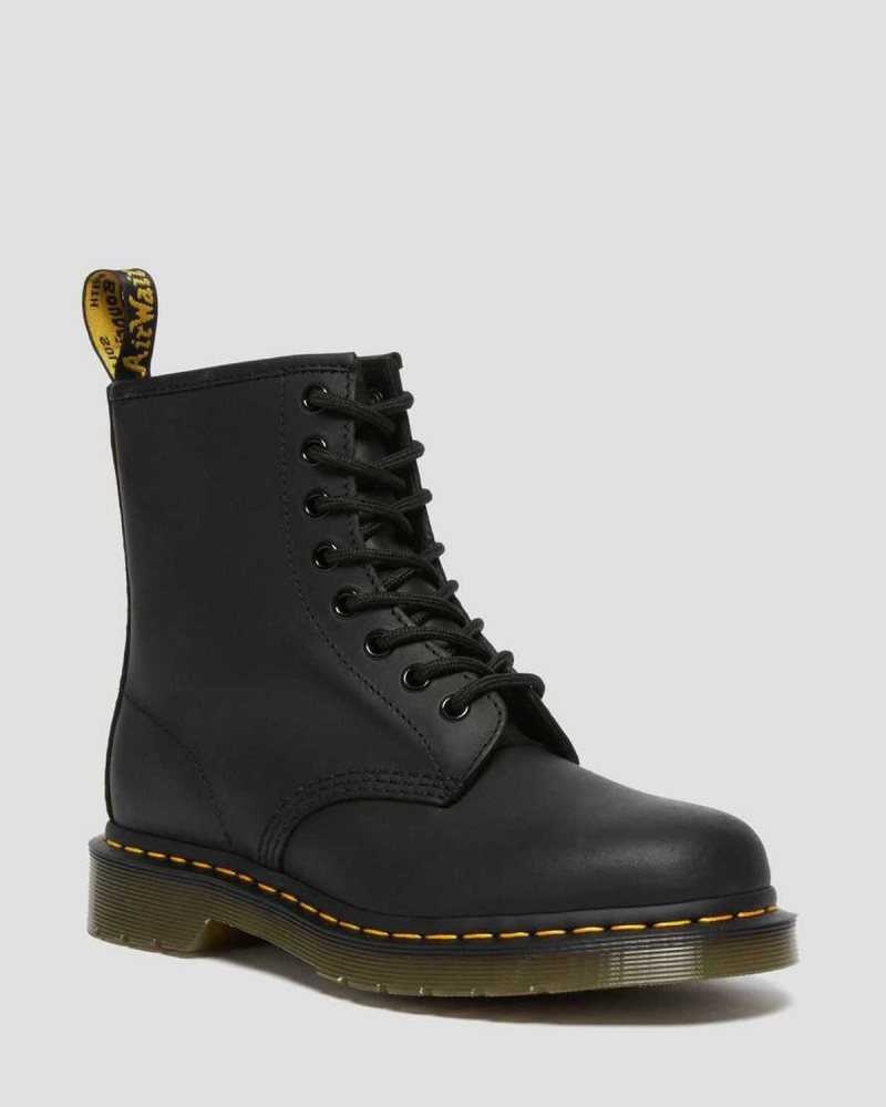 Dr Martens 1460 Greasy Leather Lace Up Boots Boots Black | 69742SYMW