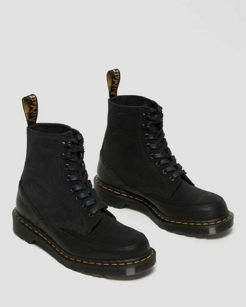 Dr Martens 1460 Guard Leather Lace Up Boots Made In England Black | 57908JTCL