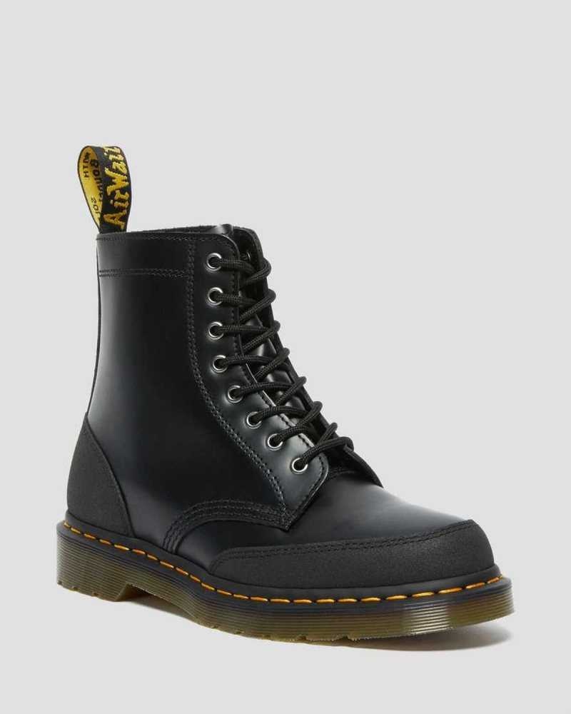 Dr Martens 1460 Guard Panel Leather Lace Up Boots Ankle Boots Black | 79654GIDH