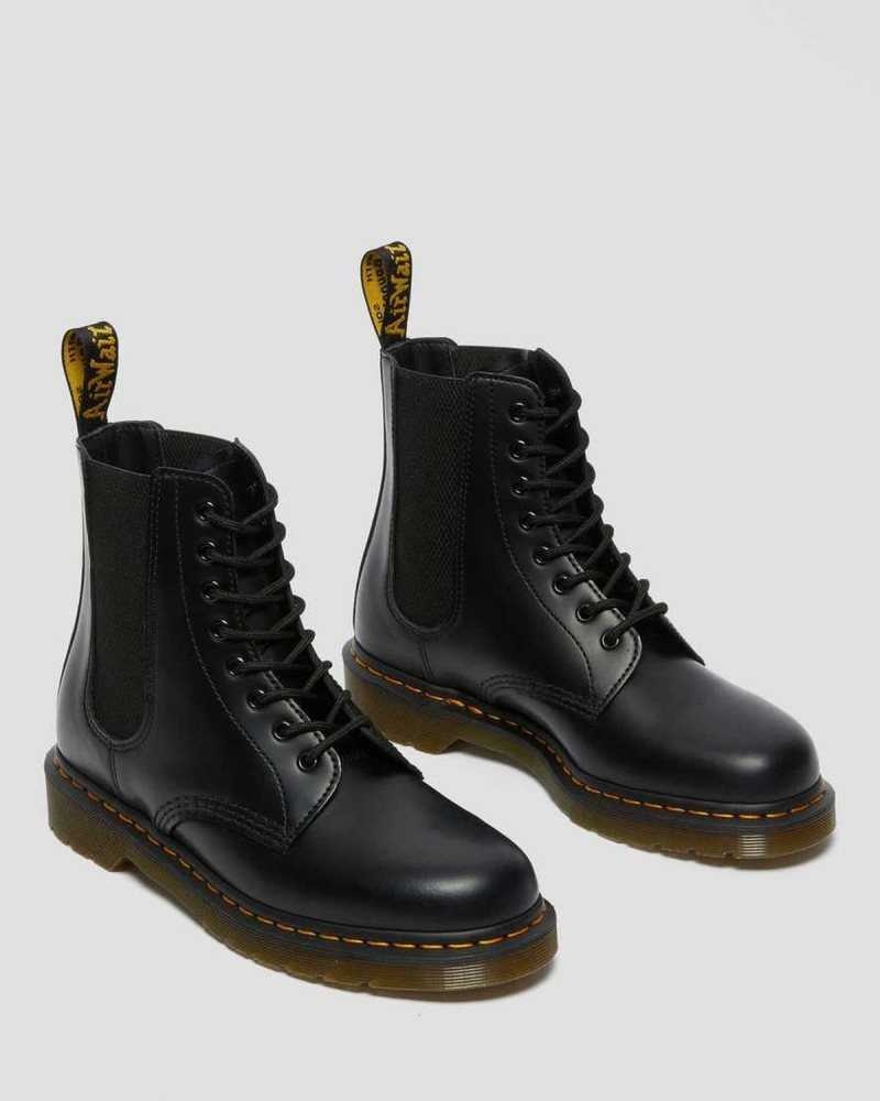 Dr Martens 1460 Harper Smooth Leather Lace Up Boots Ankle Boots Black | 03547QODA