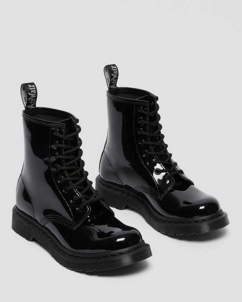 Dr Martens 1460 Mono Patent Leather Lace Up Boots Ankle Boots Black | 80239GEZA