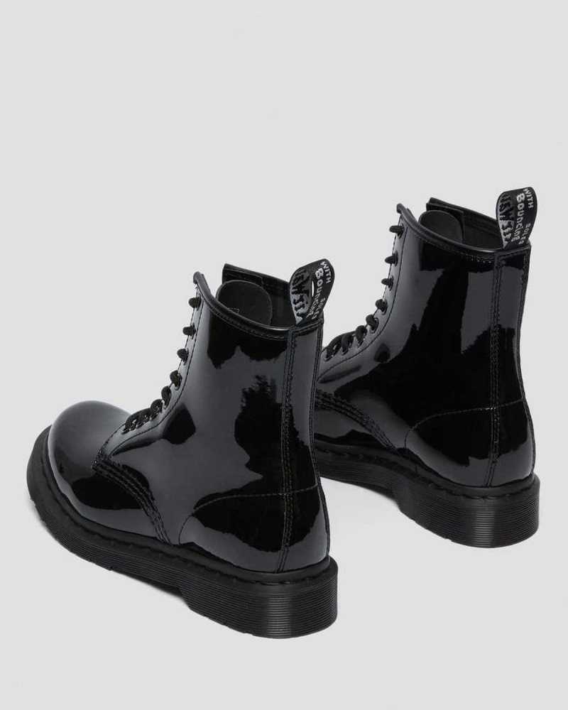 Dr Martens 1460 Mono Patent Leather Lace Up Boots Ankle Boots Black | 80239GEZA