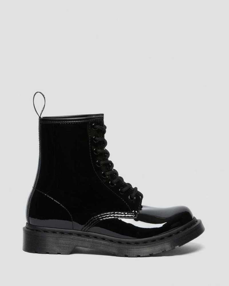 Dr Martens 1460 Mono Patent Leather Lace Up Boots Ankle Boots Black | 80239GEZA