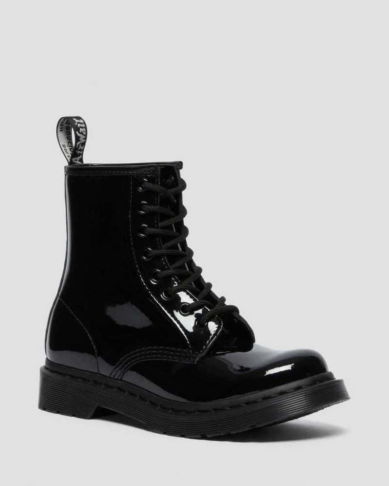 Dr Martens 1460 Mono Patent Leather Lace Up Boots Ankle Boots Black | 80239GEZA