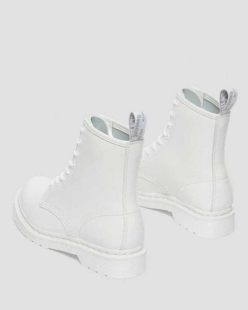 Dr Martens 1460 Mono Patent Leather Lace Up Boots Originals Shoes White | 57046AICL